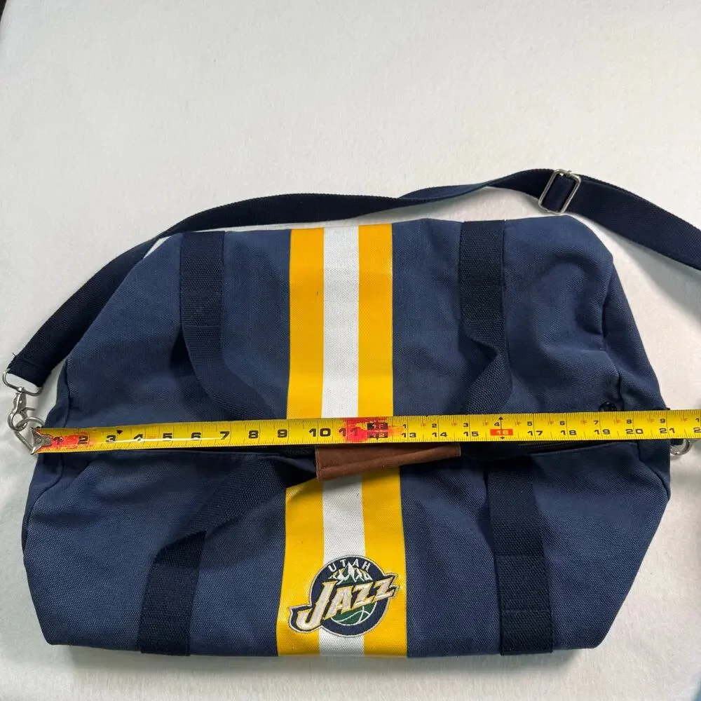 Vintage Utah Jazz Duffle Bag Blue & Gold Canvas Bag